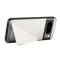 For Google Pixel 7 Pro Denior Crocodile Texture Holder Electroplating Phone Case(White)