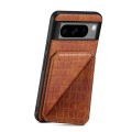 For Google Pixel 7a Denior Crocodile Texture Holder Electroplating Phone Case(Brown)