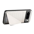 For Google Pixel 7a Denior Crocodile Texture Holder Electroplating Phone Case(White)