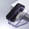For iPhone 12 Ice Color Clear Acrylic Hybrid TPU Phone Case(Transparent Purple)