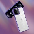 For iPhone 12 Pro Max Ice Color Clear Acrylic Hybrid TPU Phone Case(Transparent Purple)