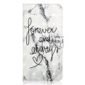 For Huawei P20 lite Oil Embossed 3D Drawing Leather Phone Case(Words Marble)
