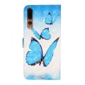 For Huawei P20 Pro Oil Embossed 3D Drawing Leather Phone Case(3 Butterflies)