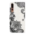 For Huawei P20 Pro Oil Embossed 3D Drawing Leather Phone Case(Lace Flower)