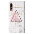 For Huawei P20 Pro Oil Embossed 3D Drawing Leather Phone Case(Triangular Marble)