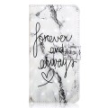 For Huawei P30 lite Oil Embossed 3D Drawing Leather Phone Case(Words Marble)