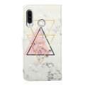 For Huawei P30 lite Oil Embossed 3D Drawing Leather Phone Case(Triangular Marble)