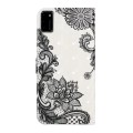 For Huawei P40 Oil Embossed 3D Drawing Leather Phone Case(Lace Flower)
