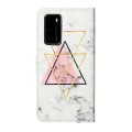 For Huawei P40 Oil Embossed 3D Drawing Leather Phone Case(Triangular Marble)