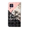 For Huawei P40 lite Oil Embossed 3D Drawing Leather Phone Case(Stitching Marble)