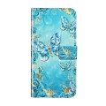 For Huawei P40 lite Oil Embossed 3D Drawing Leather Phone Case(Blue Butterflies)