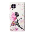 For Huawei P40 lite Oil Embossed 3D Drawing Leather Phone Case(Flower Fairy)
