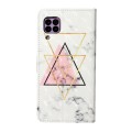 For Huawei P40 lite Oil Embossed 3D Drawing Leather Phone Case(Triangular Marble)