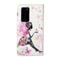 For Huawei P40 Pro Oil Embossed 3D Drawing Leather Phone Case(Flower Fairy)
