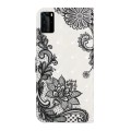 For Huawei P40 Pro Oil Embossed 3D Drawing Leather Phone Case(Lace Flower)