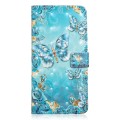 For Huawei P20 Oil Embossed 3D Drawing Leather Phone Case(Blue Butterflies)