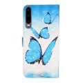For Huawei P30 Oil Embossed 3D Drawing Leather Phone Case(3 Butterflies)