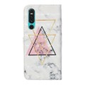 For Huawei P30 Oil Embossed 3D Drawing Leather Phone Case(Triangular Marble)