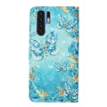 For Huawei P30 Pro Oil Embossed 3D Drawing Leather Phone Case(Blue Butterflies)
