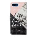 For Honor 10 Oil Embossed 3D Drawing Leather Phone Case(Stitching Marble)