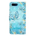 For Honor 10 Oil Embossed 3D Drawing Leather Phone Case(Blue Butterflies)