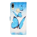 For Honor 10 Lite Oil Embossed 3D Drawing Leather Phone Case(3 Butterflies)