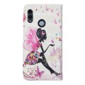 For Honor 10 Lite Oil Embossed 3D Drawing Leather Phone Case(Flower Fairy)