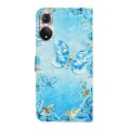 For Honor 50 Oil Embossed 3D Drawing Leather Phone Case(Blue Butterflies)