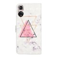 For Honor 50 Oil Embossed 3D Drawing Leather Phone Case(Triangular Marble)