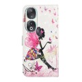 For Honor 90 Oil Embossed 3D Drawing Leather Phone Case(Flower Fairy)