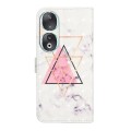 For Honor 90 Oil Embossed 3D Drawing Leather Phone Case(Triangular Marble)