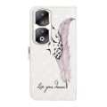 For Honor 90 Pro Oil Embossed 3D Drawing Leather Phone Case(Feather)