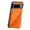 For Google Pixel 6 Pro Denior Calf Texture Holder Electroplating Phone Case(Orange)
