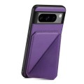 For Google Pixel 6 Pro Denior Calf Texture Holder Electroplating Phone Case(Purple)