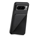 For Google Pixel 7a Denior Calf Texture Holder Electroplating Phone Case(Black)