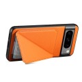 For Google Pixel 8 Pro Denior Calf Texture Holder Electroplating Phone Case(Orange)