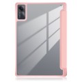 For Xiaomi Redmi Pad SE Acrylic 3-Fold Solid Color Smart Leather Tablet Case(Pink)