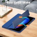 For Xiaomi Pad 6S Pro 12.4 Acrylic 3-Fold Solid Color Smart Leather Tablet Case(Dark Blue)