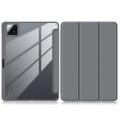 For Xiaomi Pad 6S Pro 12.4 Acrylic 3-Fold Solid Color Smart Leather Tablet Case(Grey)