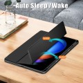 For Xiaomi Pad 6S Pro 12.4 Acrylic 3-Fold Solid Color Smart Leather Tablet Case(Black)