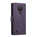 For Nokia 1.4 PU Genuine Leather Texture Embossed Line Phone Case(Purple)