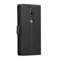 For Nokia 2.4 PU Genuine Leather Texture Embossed Line Phone Case(Black)