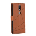 For Nokia 2.4 PU Genuine Leather Texture Embossed Line Phone Case(Brown)