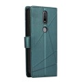 For Nokia 2.4 PU Genuine Leather Texture Embossed Line Phone Case(Green)