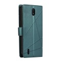 For Nokia C01 Plus PU Genuine Leather Texture Embossed Line Phone Case(Green)