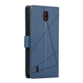 For Nokia C1 PU Genuine Leather Texture Embossed Line Phone Case(Blue)