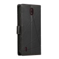 For Nokia C1 PU Genuine Leather Texture Embossed Line Phone Case(Black)