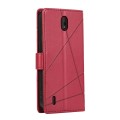 For Nokia C1 PU Genuine Leather Texture Embossed Line Phone Case(Red)
