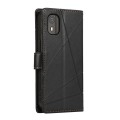 For Nokia C02 PU Genuine Leather Texture Embossed Line Phone Case(Black)