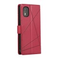 For Nokia C02 PU Genuine Leather Texture Embossed Line Phone Case(Red)